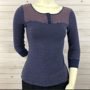 Anthropologie Saturday Sunday striped Henley tee